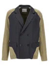 Sacai Doeskin Mix Jacket In Multicolor