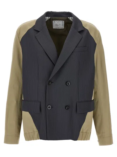 SACAI MULTICOLOR DOESKIN MIX JACKET