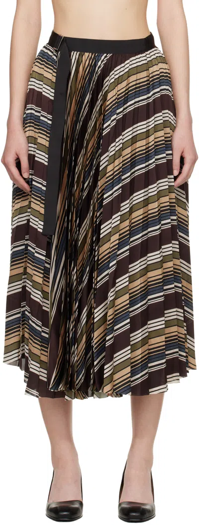 Sacai Multicolor Horizontal Stripe Midi Skirt