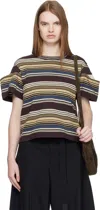 Sacai Multicolor Horizontal Stripe T-shirt In Multi