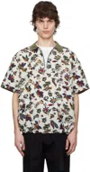 Sacai Lapel Short Sleeve Polo Shirt In 897 Ivory (tropical)