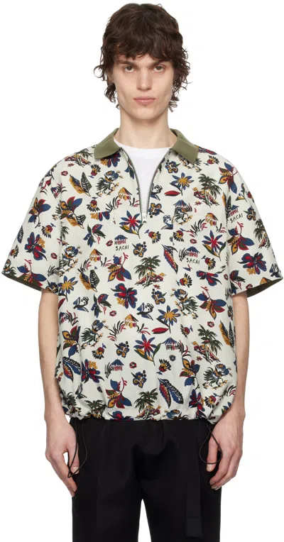 SACAI MULTICOLOR TROPICAL PRINT POLO