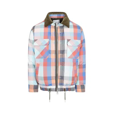SACAI MULTICOLORED PLAID PADDED BLOUSON