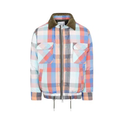 SACAI SACAI MULTICOLORED PLAID PADDED BLOUSON