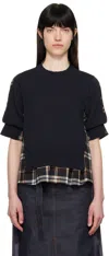Sacai Knitted Panel Shirt Shirt And Blouse Multicolor In Multi