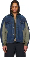 Sacai Patchwork Denim Jacket In Multi