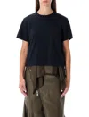 Sacai T-shirt With Voile Back Insert In Blue