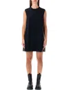 Sacai Short Dress With Contrasting Pleated Back In Multi