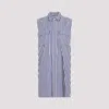 Sacai Navy Blue Stripes Cotton Thomas Mason Dress In Blue