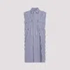 Sacai Navy Blue Stripes Cotton Thomas Mason Dress In Navy Blue