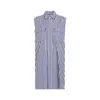 Sacai Navy Blue Stripes Cotton Thomas Mason Dress In Grey