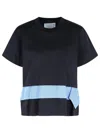 Sacai Pocket Asymmetrical Hem T-shirt In Blue