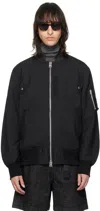 Sacai Navy Striped Bomber Jacket In 201 Navy