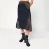 Sacai Wool And Nylon Midi Skirt In Blue