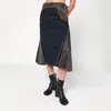 Sacai Wool And Nylon Midi Skirt In Multi