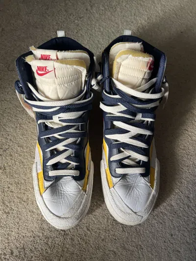 Pre-owned Sacai Nike  Blazer Varsity Maize Shoes In Multi