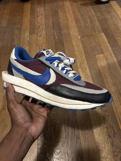 Pre-owned Sacai Nike  X Undercover Ldwaffle “night Maroon Team Royal” Shoes In Red