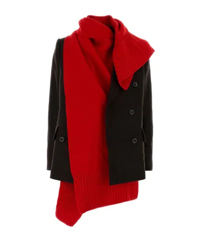 SACAI SACAI NOTCHED LAPEL DOUBLE-BREASTED BLAZER