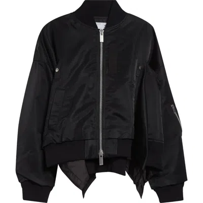 Sacai Ntlon Twill Jacket In Black