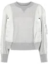 Sacai Cotton-blend Sweater In Grey