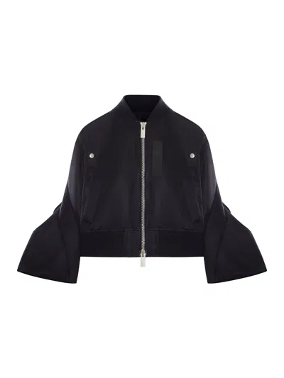 Sacai Nylon Blouson With Wide Sleeves In Black