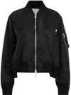 Sacai Mixed Media Bomber Jacket In Black