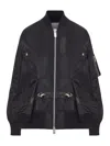 Sacai Blouson Nylon Twill Bomber Jacket In Black