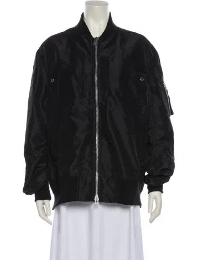 Pre-owned Sacai Nylon Bomber Jacket In Black