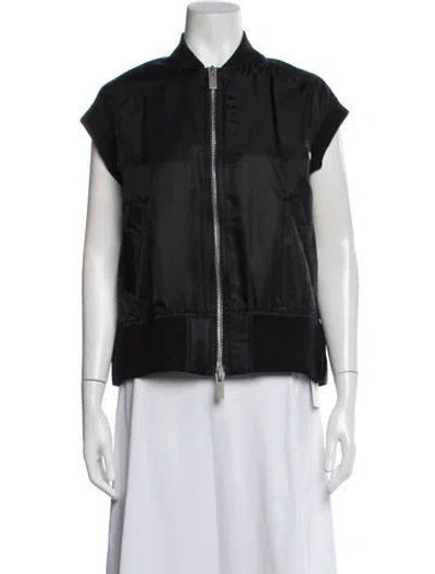 Pre-owned Sacai Nylon Bomber Jacket In Black