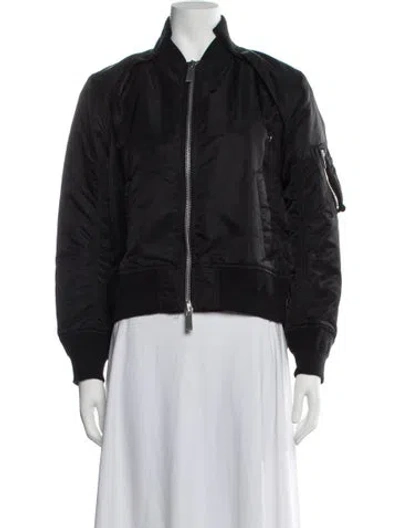 Pre-owned Sacai Nylon Bomber Jacket In Black