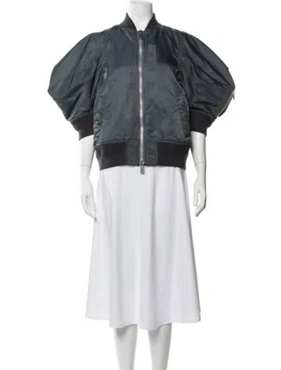 Pre-owned Sacai Nylon Bomber Jacket In Black