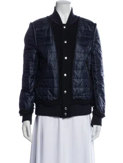 Pre-owned Sacai Nylon Bomber Jacket In Blue