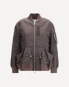 Sacai Drawstring-detail Bomber Jacket In Brown