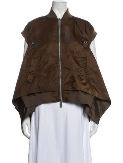 Pre-owned Sacai Nylon Bomber Jacket In Brown