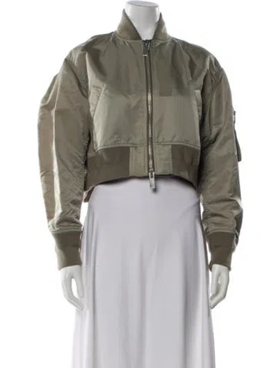 Pre-owned Sacai Nylon Bomber Jacket In Green