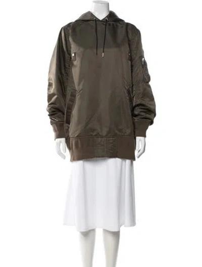 Pre-owned Sacai Nylon Bomber Jacket In Green