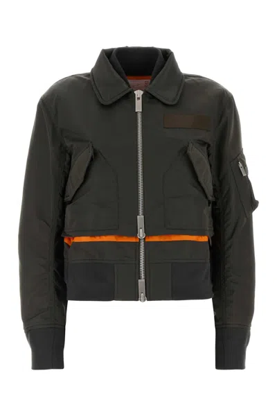 Sacai Nylon Twill Blouson In Animal Print