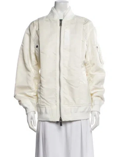 Pre-owned Sacai Nylon Bomber Jacket In Neutral