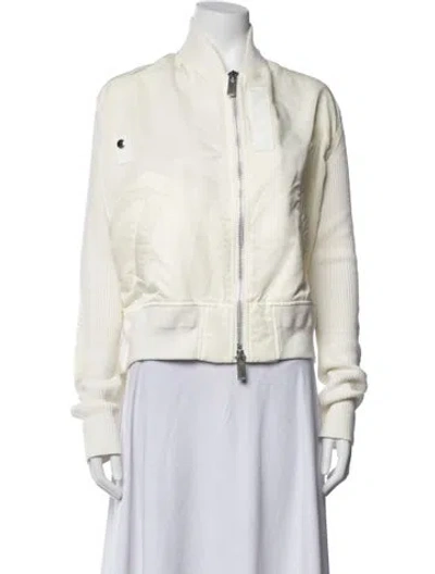 Pre-owned Sacai Nylon Bomber Jacket In Neutrals
