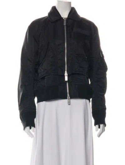 Pre-owned Sacai Nylon Bomber Jacket W/ Tags In Black