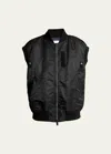 Sacai Sleeveless Nylon Zip-up Jacket In Black