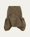 Sacai Nylon Cargo Skirt In Green