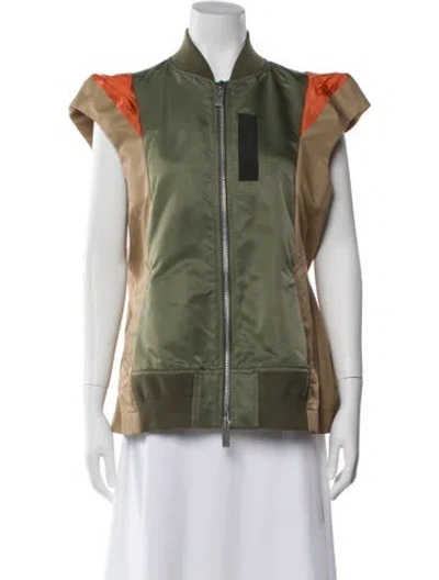 Pre-owned Sacai Nylon Colorblock Pattern Vest W/ Tags