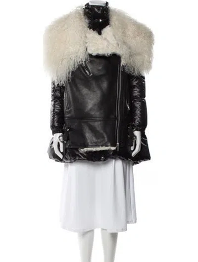 Pre-owned Sacai Nylon Down Coat In Black