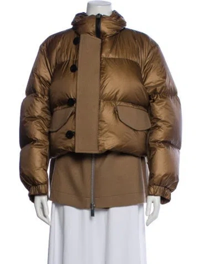 Pre-owned Sacai Nylon Down Jacket In Brown