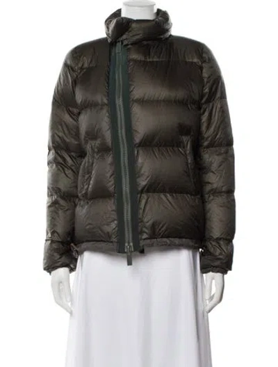 Pre-owned Sacai Nylon Down Jacket In Green