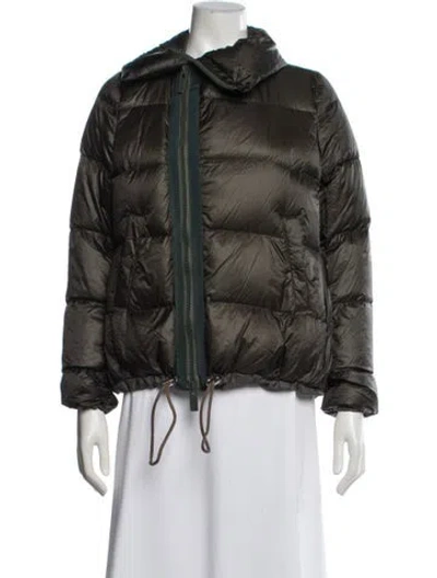Pre-owned Sacai Nylon Down Jacket In Green
