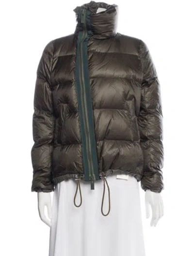 Pre-owned Sacai Nylon Down Jacket In Green