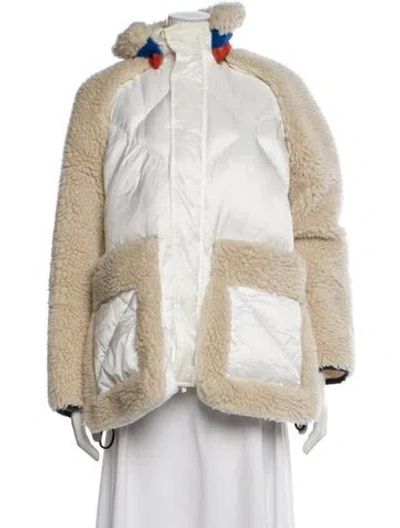 Pre-owned Sacai Nylon Faux Fur Jacket In Neutral