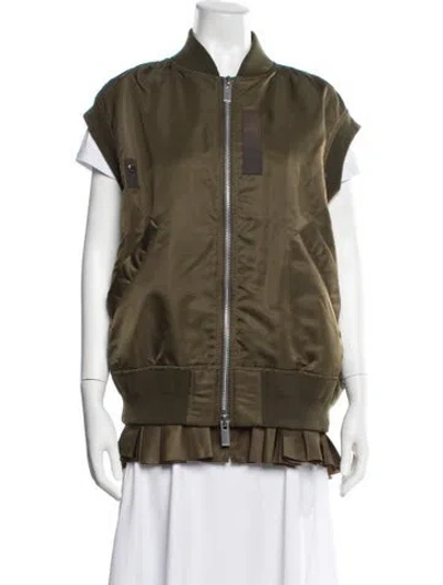Pre-owned Sacai Nylon Graphic Print Vest W/ Tags In Green